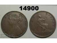 Freeman-16 Marea Britanie 1 penny 1860 VF Row