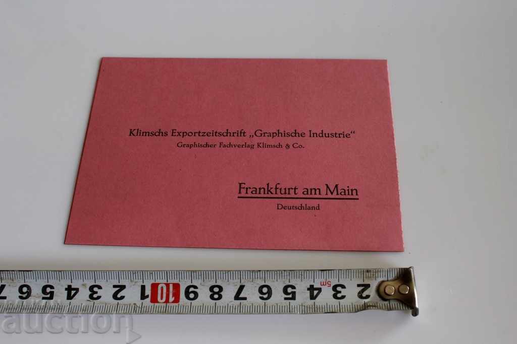 OLD GERMAN BROCHURE FRANKFURT