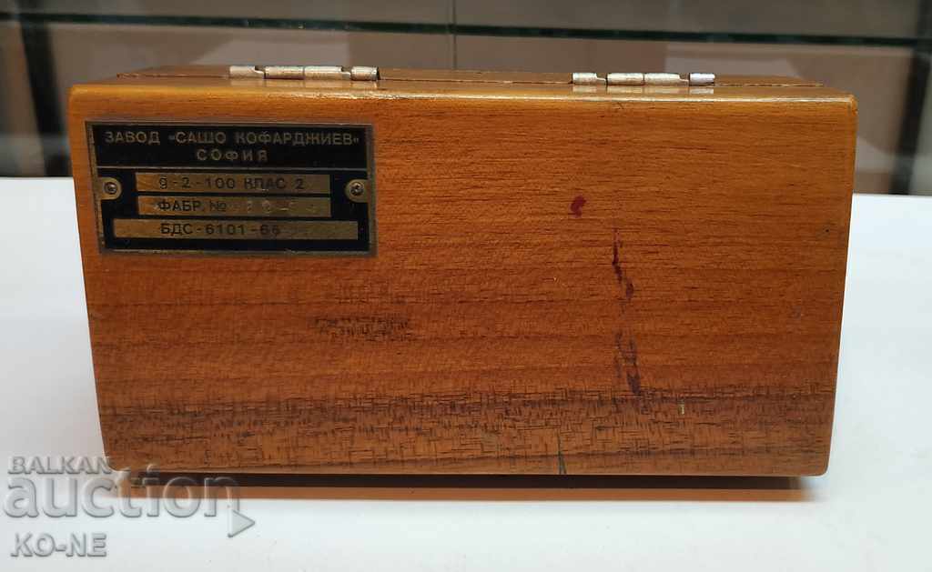 Wooden box with grams