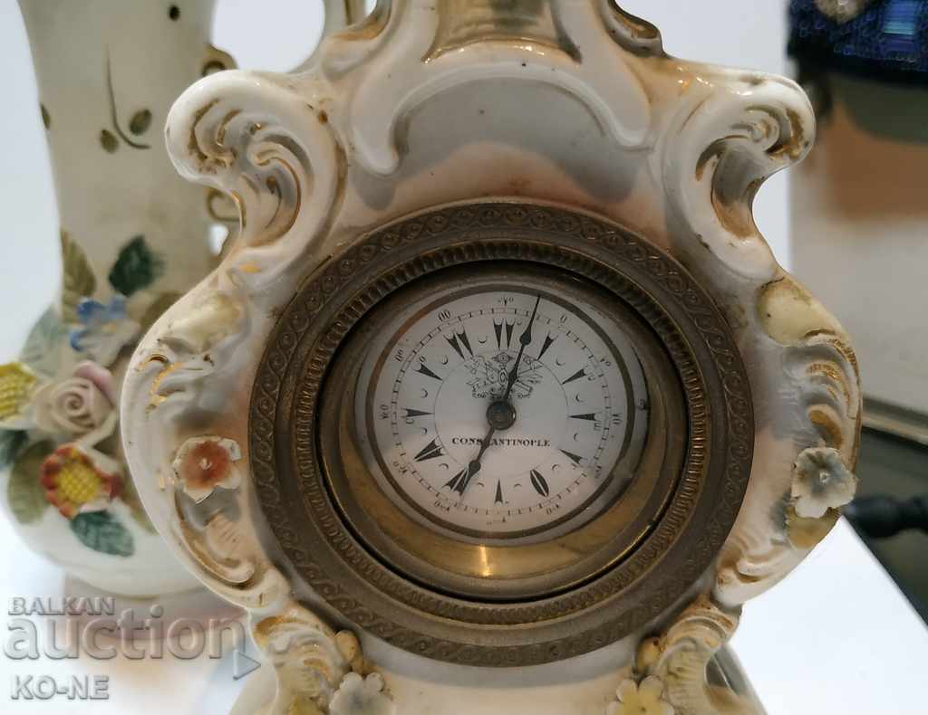 Auction Old porcelain clock Auction Old porcelain clock