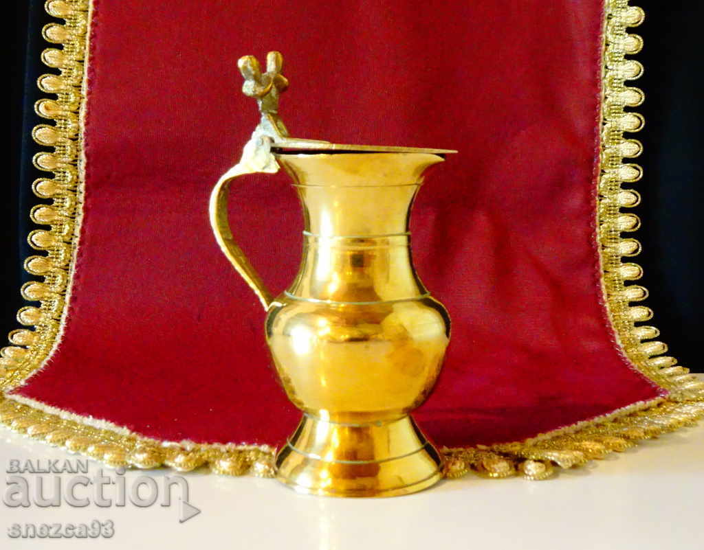 Auction Bronze jug, mug with acorns 80 ml. Auction Bronze jug, mug with acorns 80 ml.