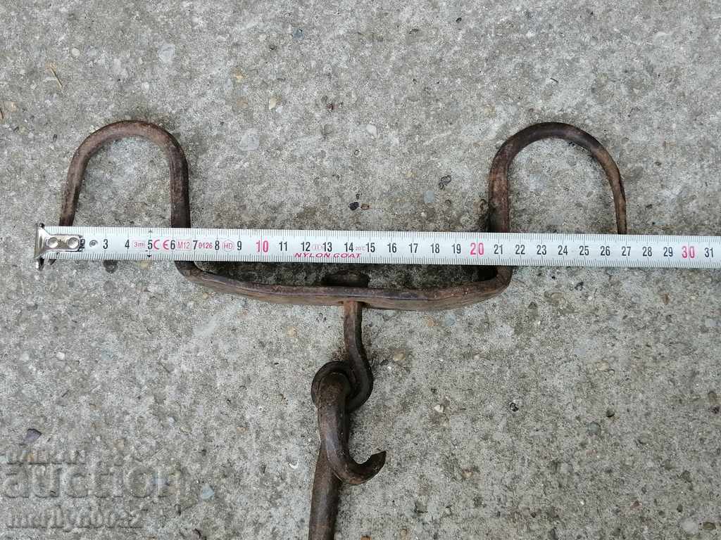 Antique wrought iron hook, double wrought iron hook - 5