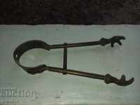 OLD ANTIQUE BRONZE FIREPLACE CLAMP