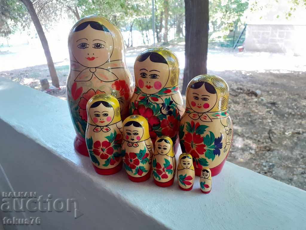 OLD SOVIET DOLL MATRYOSHKA 8 PIECES IN ONE with price 250.00 BGN | € 127.82