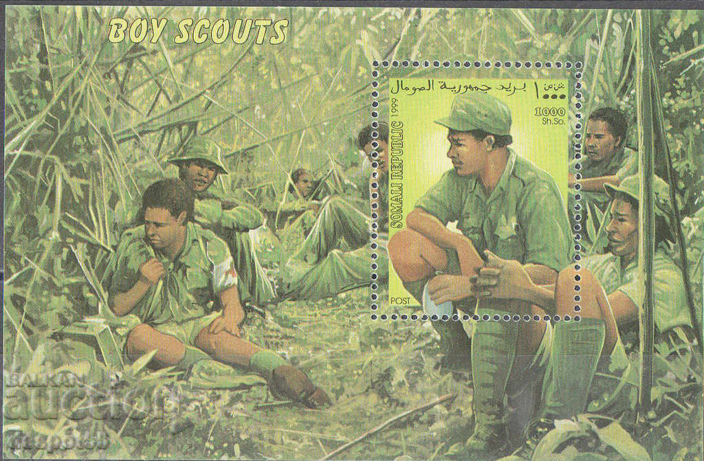 1999. Сомалия. Boy Scouts. Блок. Нелегално издание.