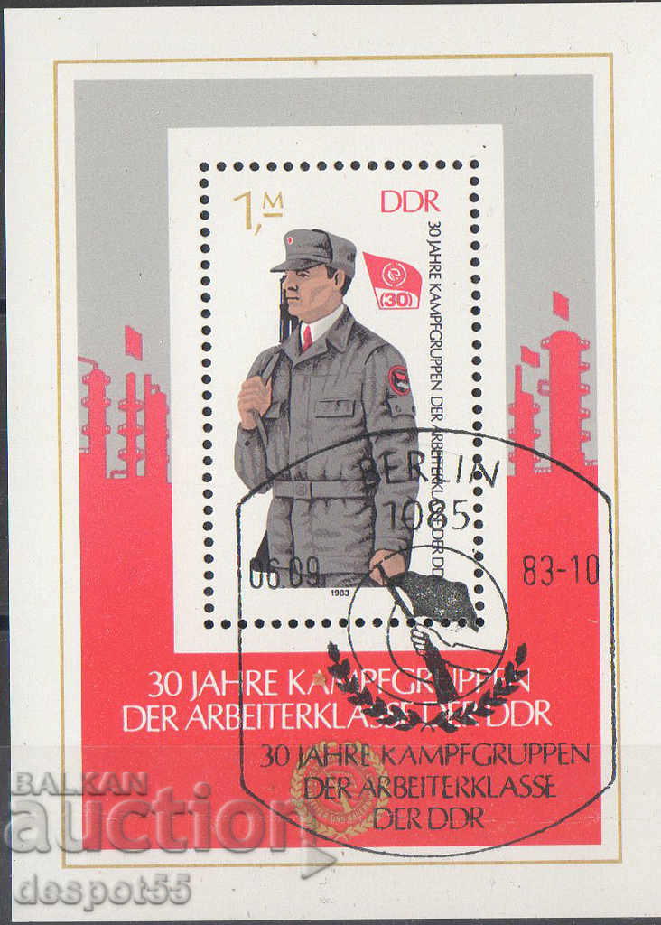 1983. GDR. 30 Labor movement. Block.