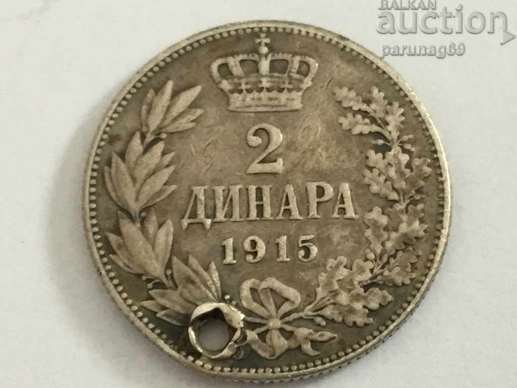 Сърбия 2 динара 1915 година - Сребро (L.30.2)