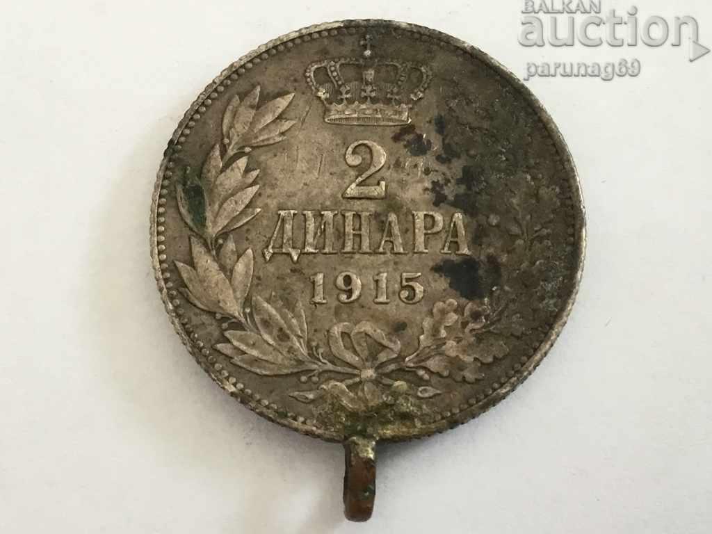 Сърбия 2 динара 1915 година - Сребро (L.30.1)