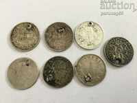 Лот 7 броя сребърни монети 1858 - 1915 - Сребро (L.51)