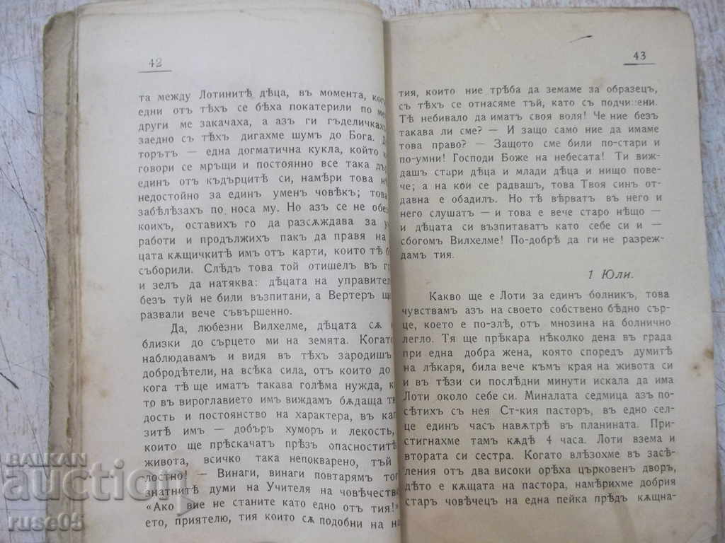 Auction  Book "The Sufferings of the Young Werther - JV Goethe" - 193 p.