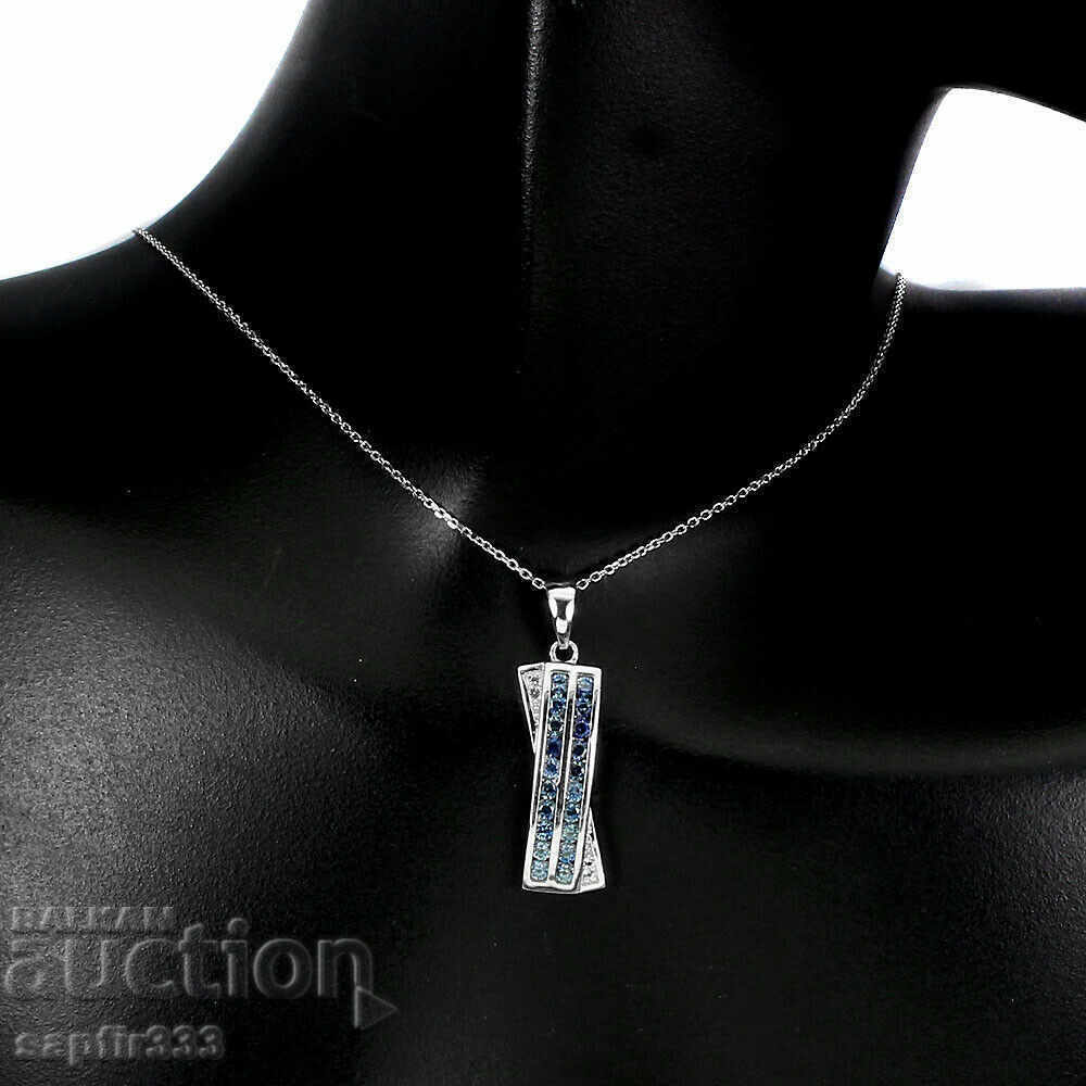 UNICEX SILVER MEDALLION WITH NATURAL SAPPHIERS AND WHITE TOPAS with price 272.00 BGN | € 139.07