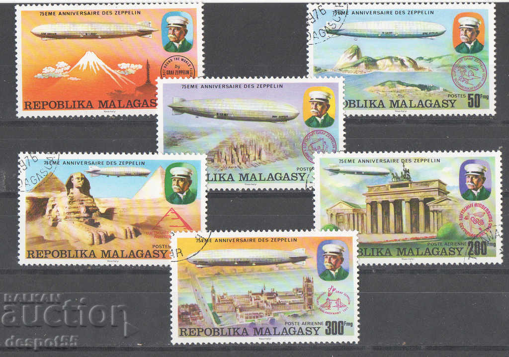 1976. Madagascar. 75 years of the Zeppelin aircraft.
