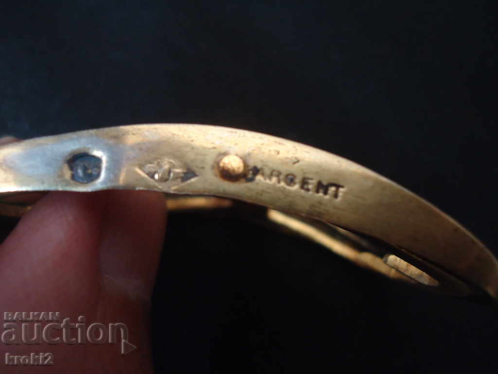 Old French Silver Plated Belt Buckle Antique - 6