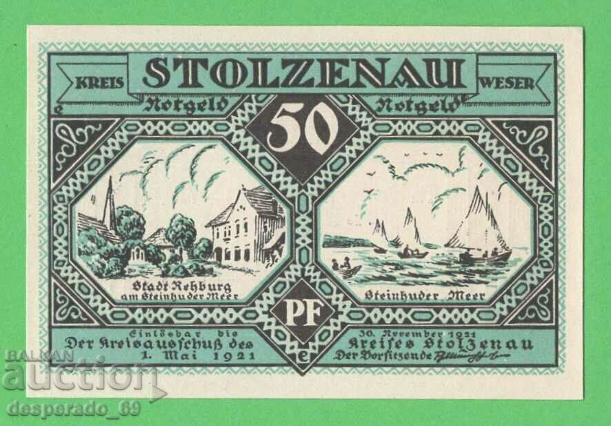 (¯`'•.¸NOTGELD (city Stolzenau) 1921 UNC -50 pfennig¸.•'´¯)