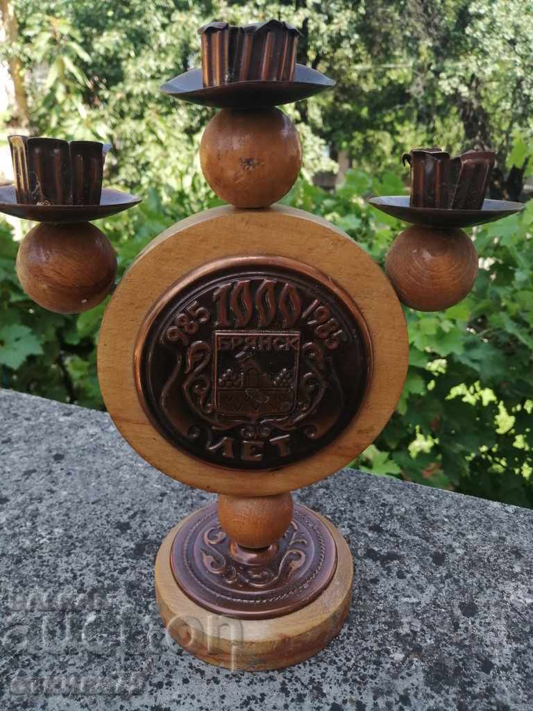 Delivery of WOODEN CANDLEHOLDER WITH COPPER APPLICATIONS BRYANSK Delivery of WOODEN CANDLEHOLDER WITH COPPER APPLICATIONS BRYANSK