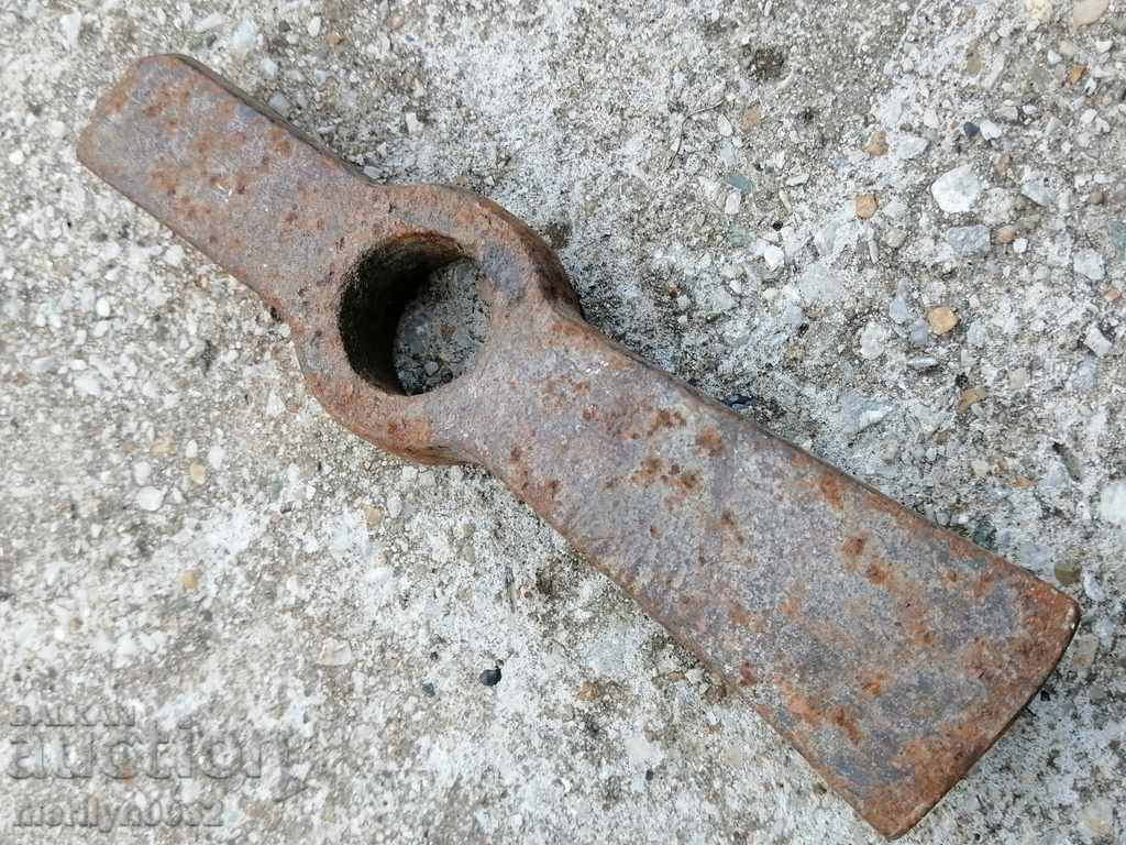 Old Bulgarian hammer hammer tool forged wrought iron - 5