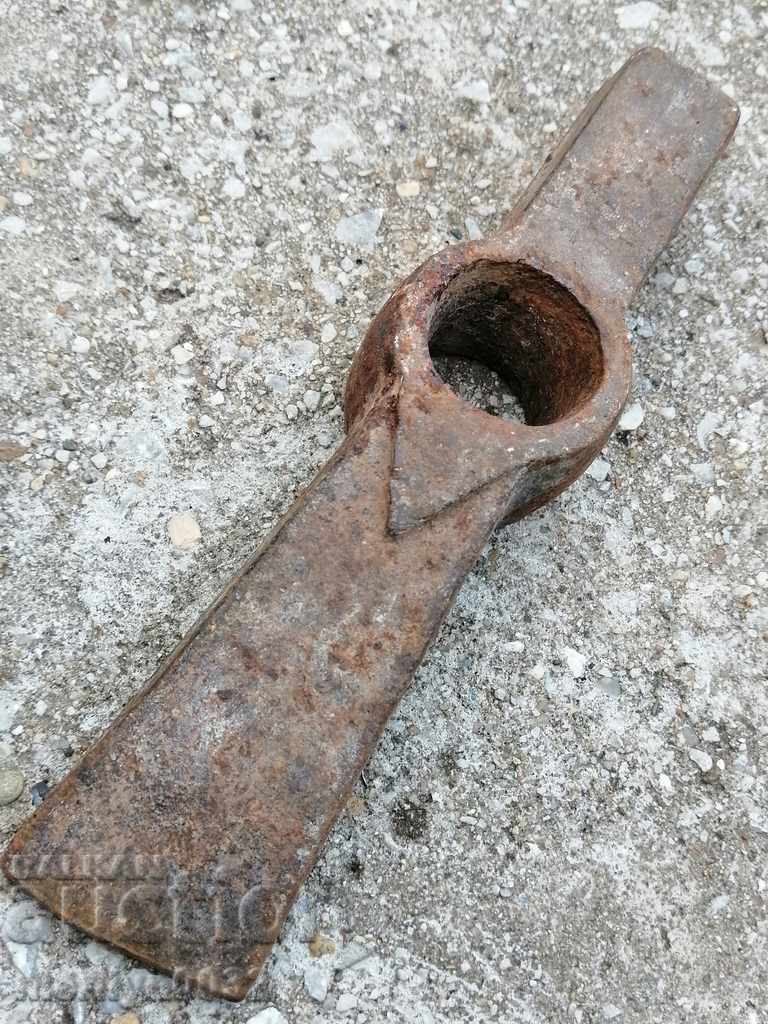 Old Bulgarian hammer hammer tool forged wrought iron - 6