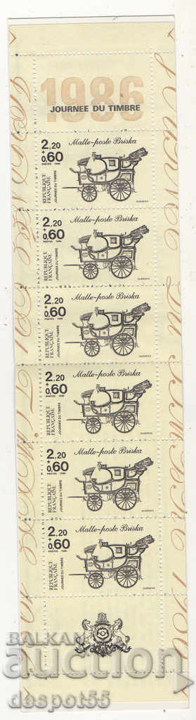 1986. Γαλλία. Ημέρα γραμματοσήμου. Δελτίο.