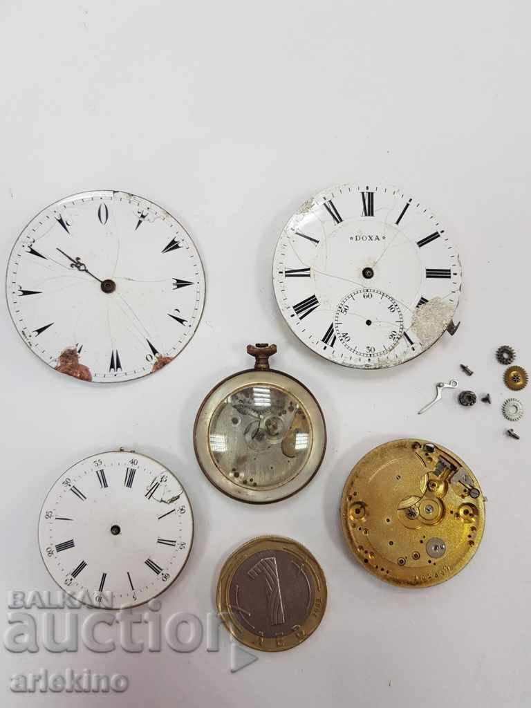 Lot of dials and parts for pocket watches