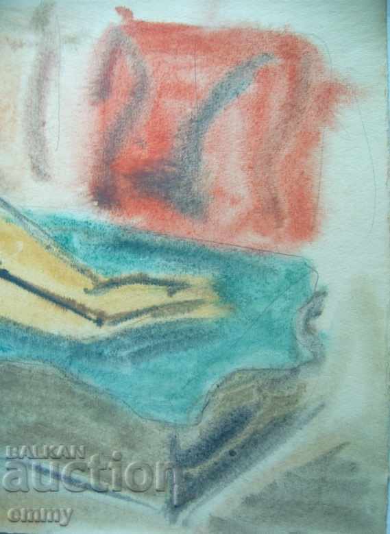 Delivery of Old watercolor drawing naked wife body, not signed