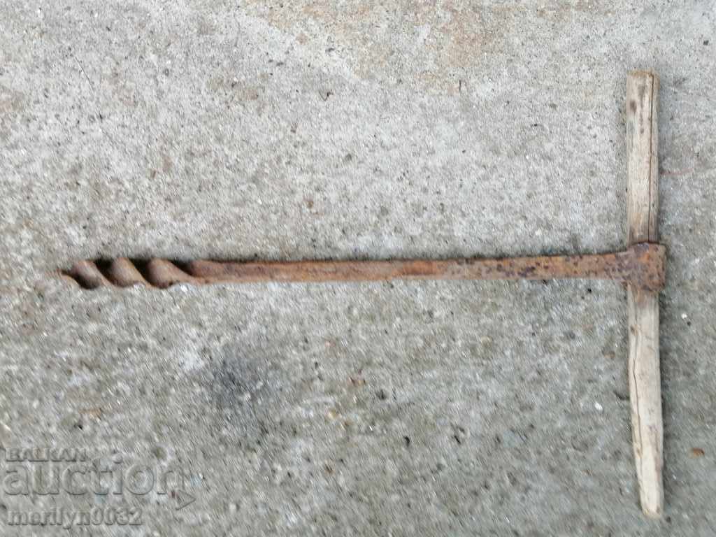 Ancient crutch, burgundy, screwdriver, wrought iron - 6 Ancient crutch, burgundy, screwdriver, wrought iron - 6