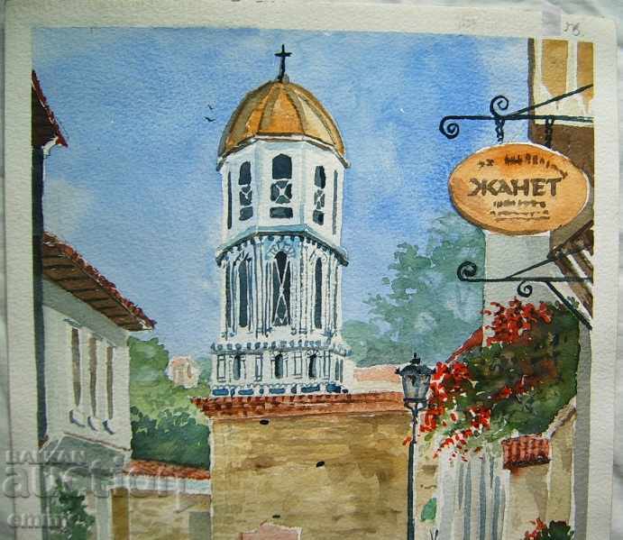 Watercolor drawing Old Plovdiv 2010 Martin Stevenson with price 95.00 BGN | € 48.57 Watercolor drawing Old Plovdiv 2010 Martin Stevenson with price 95.00 BGN | € 48.57