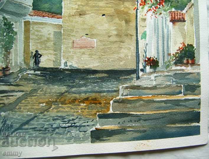 Delivery of Watercolor drawing Old Plovdiv 2010 Martin Stevenson Delivery of Watercolor drawing Old Plovdiv 2010 Martin Stevenson