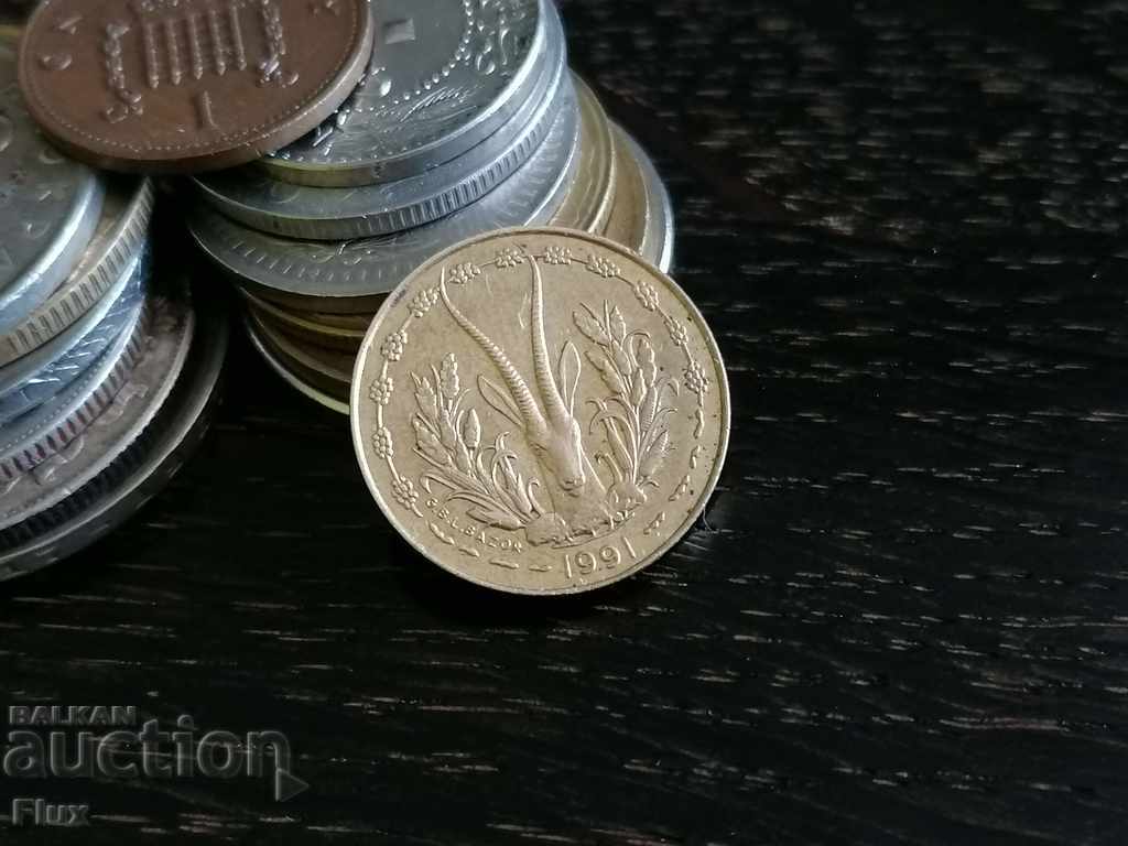 Coin - West African States - 5 francs 1991 with price 4.00 BGN | € 2.05 Coin - West African States - 5 francs 1991 with price 4.00 BGN | € 2.05