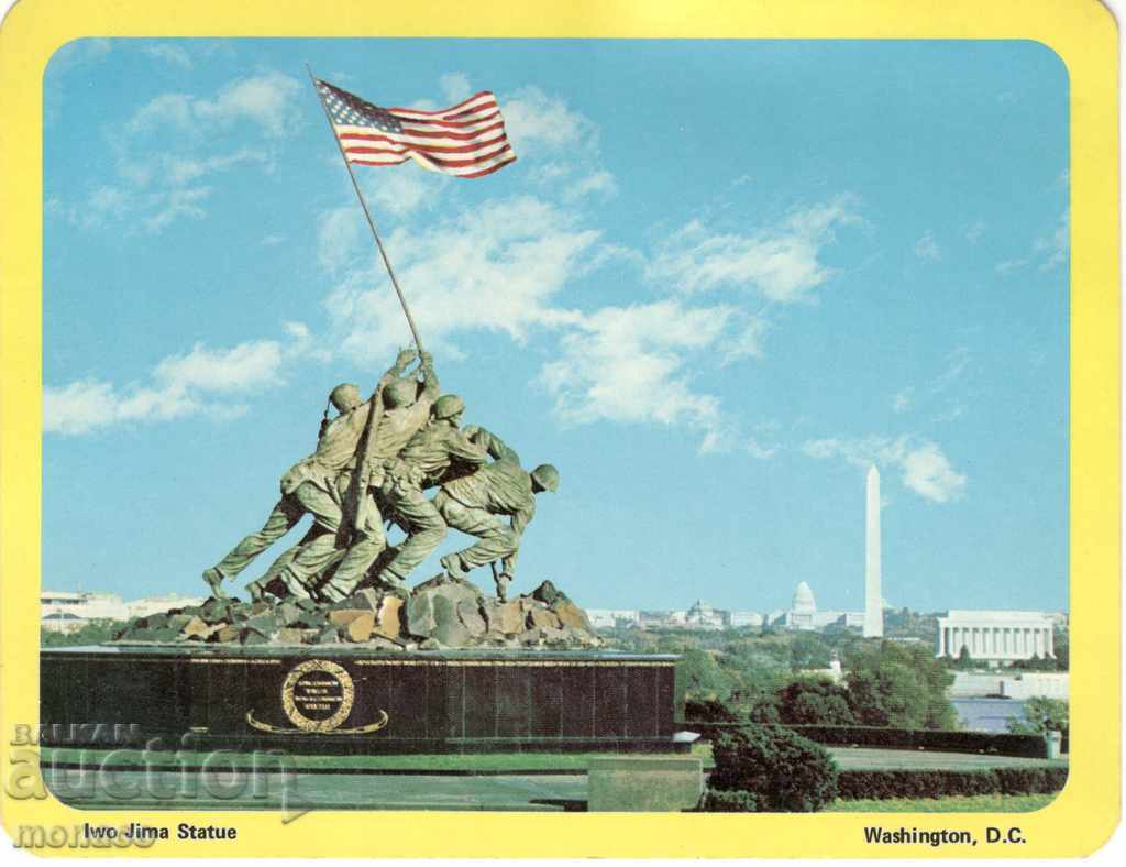 Old postcard - Iwo Jima Memorial, USA