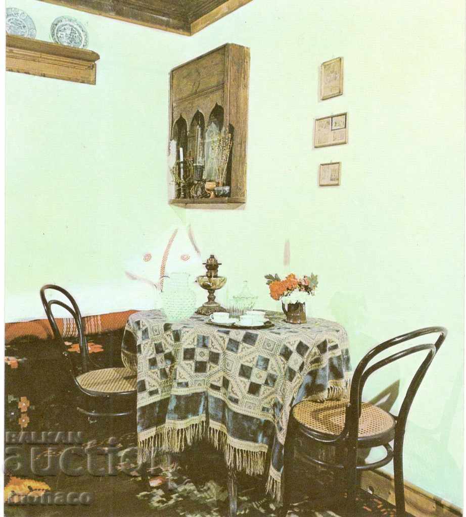 Old postcard - Sopot, House-museum "Ivan Vazov" - guest room