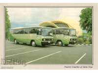 Old postcard - Jakarta, Indonesia - buses