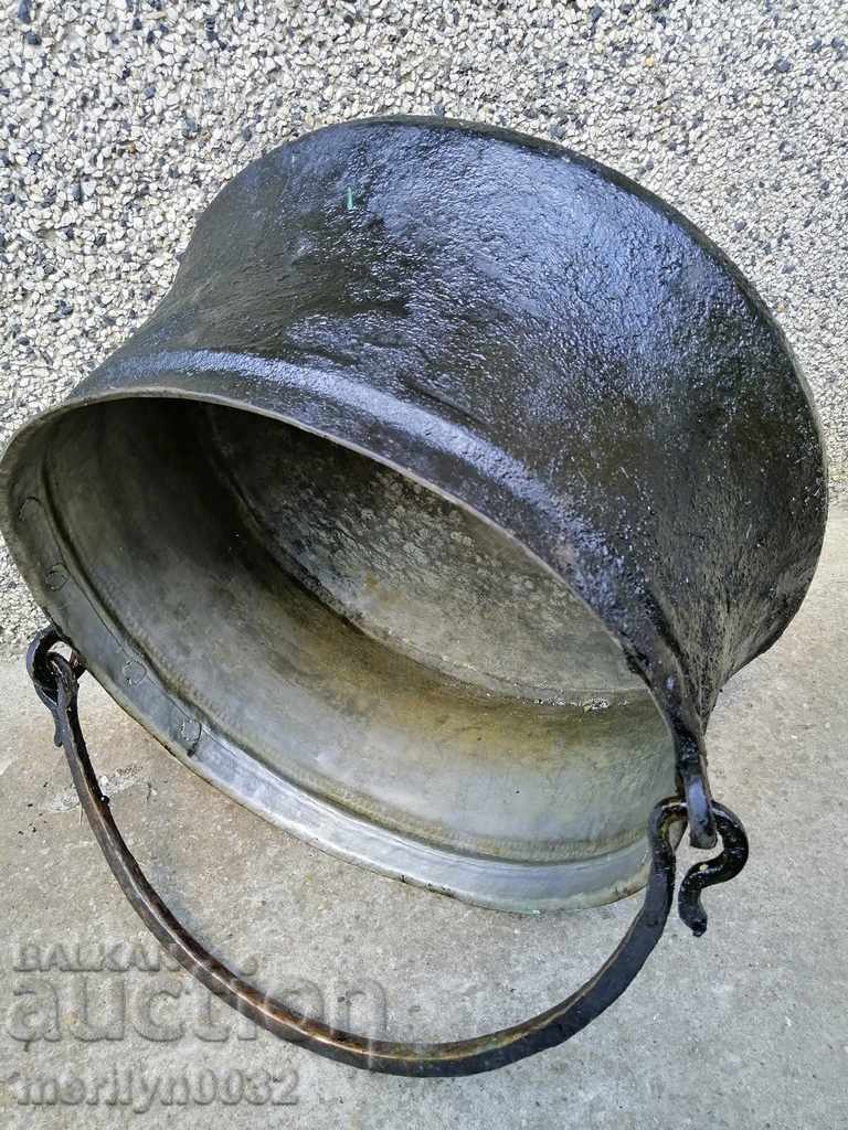 Harania veche, vas de cupru, ceaun mare, cupru, praf - 7