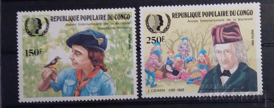 Република Конго 1985 Годишнини/Скаути/Птици MNH