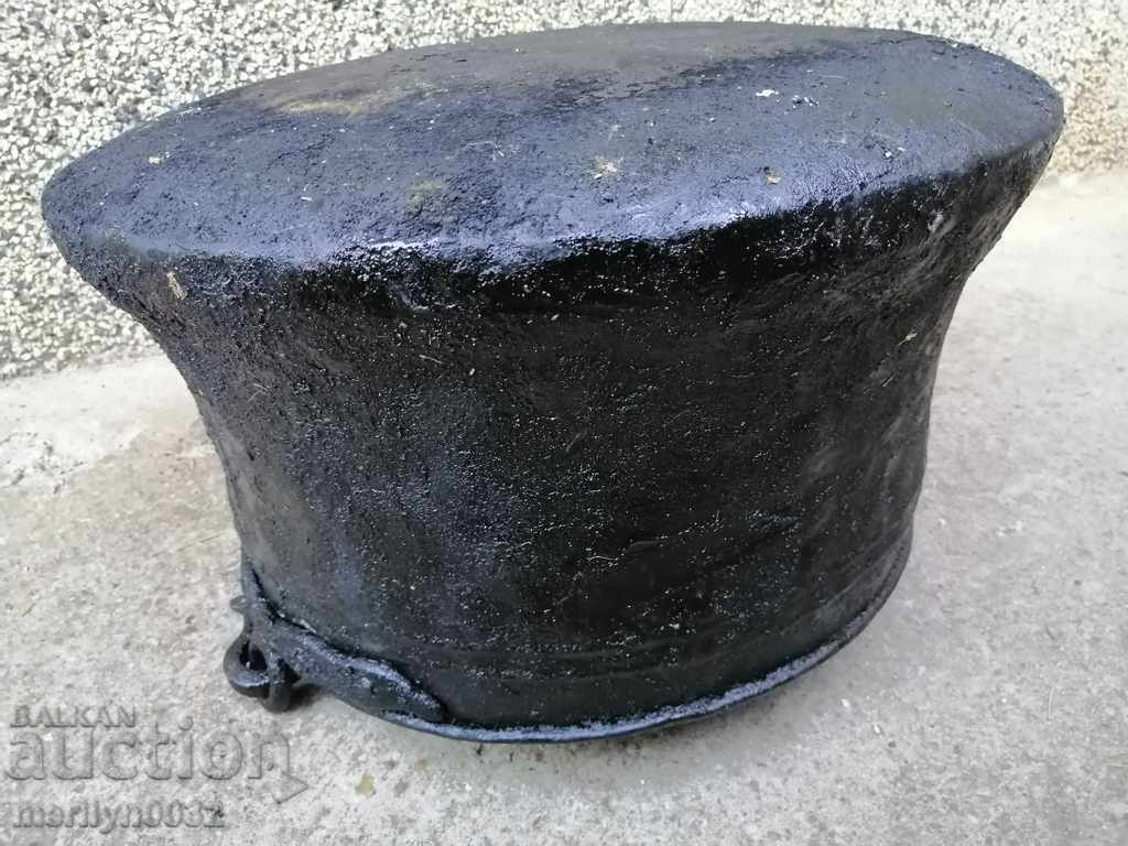 Auction Old harania, copper vessel, large cauldron, copper, dustpan Auction Old harania, copper vessel, large cauldron, copper, dustpan