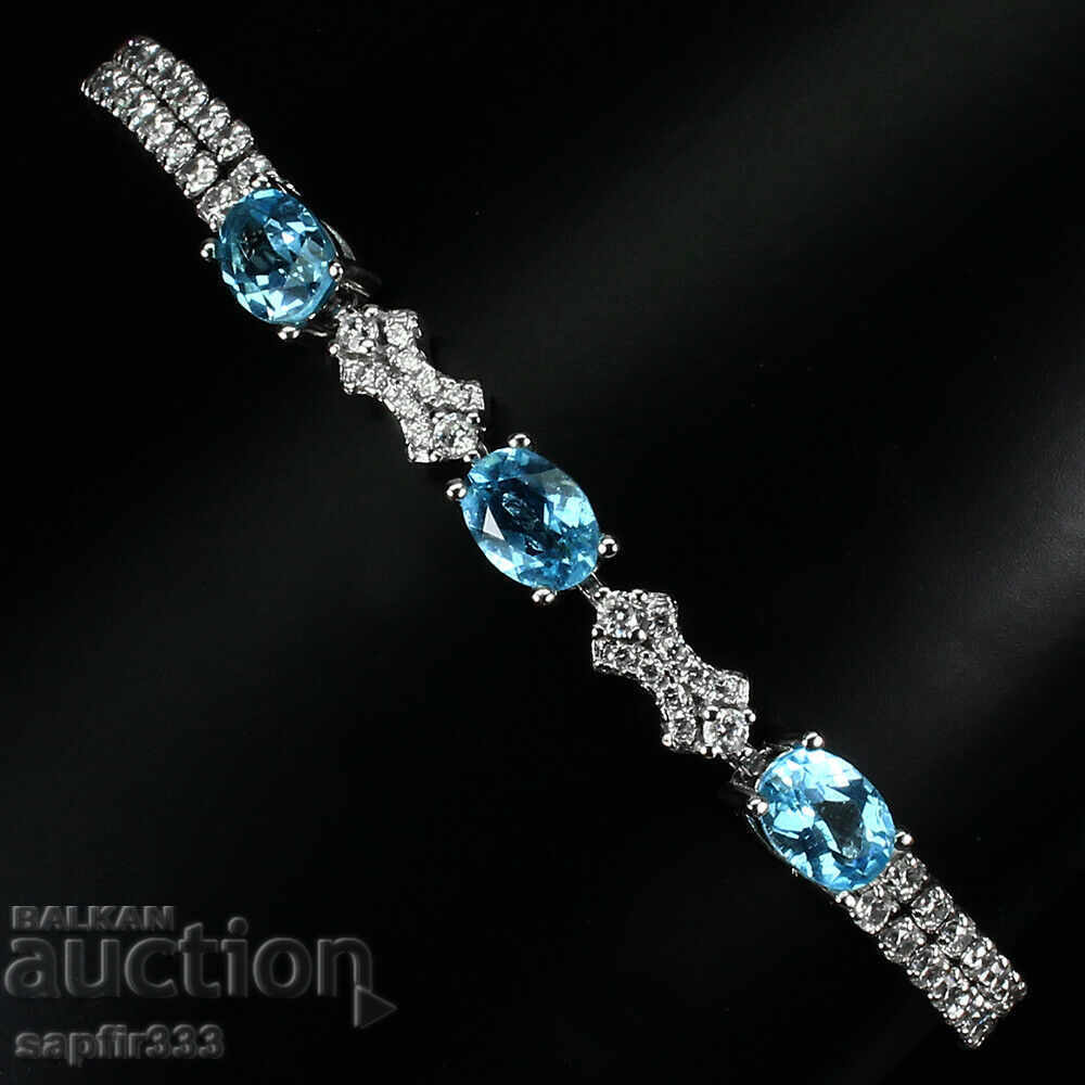 EXQUISITE BRACELET WITH NATURAL TOPAS AND ZIRCONS