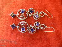 Diamond and sapphire earrings