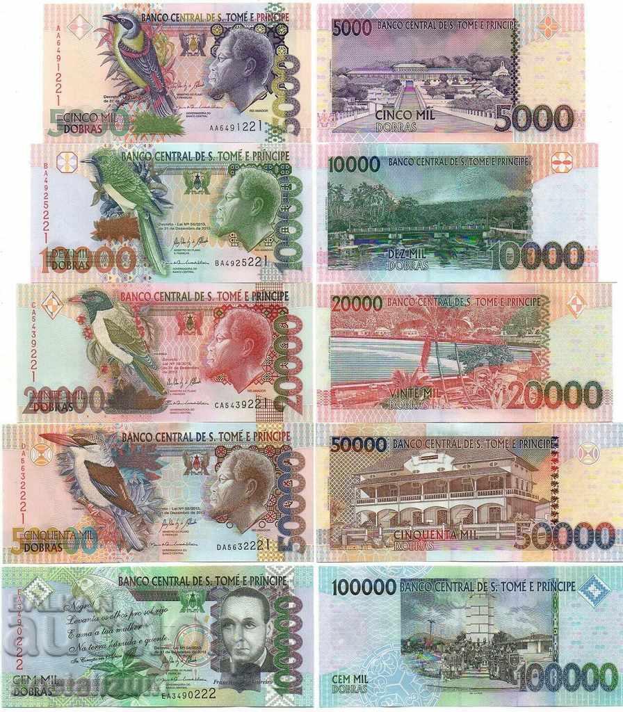 Сейнт Томе и Принципи Сет 5 банкноти 2013 UNC Rare с цена € 40.90 | 79.99 лв.