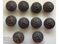 4523 Kingdom of Bulgaria 10 small infantry buttons Tsar Boris