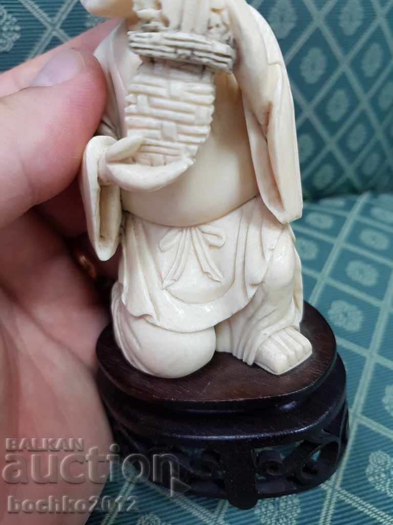 Beautiful Japanese Chinese ivory statuette 229.6 g. - 7 Beautiful Japanese Chinese ivory statuette 229.6 g. - 7