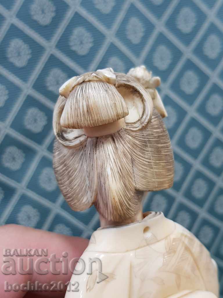 Very beautiful Japanese ivory geisha statuette 27.5cm - 6 Very beautiful Japanese ivory geisha statuette 27.5cm - 6