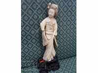 Very beautiful Japanese ivory geisha statuette 27.5cm