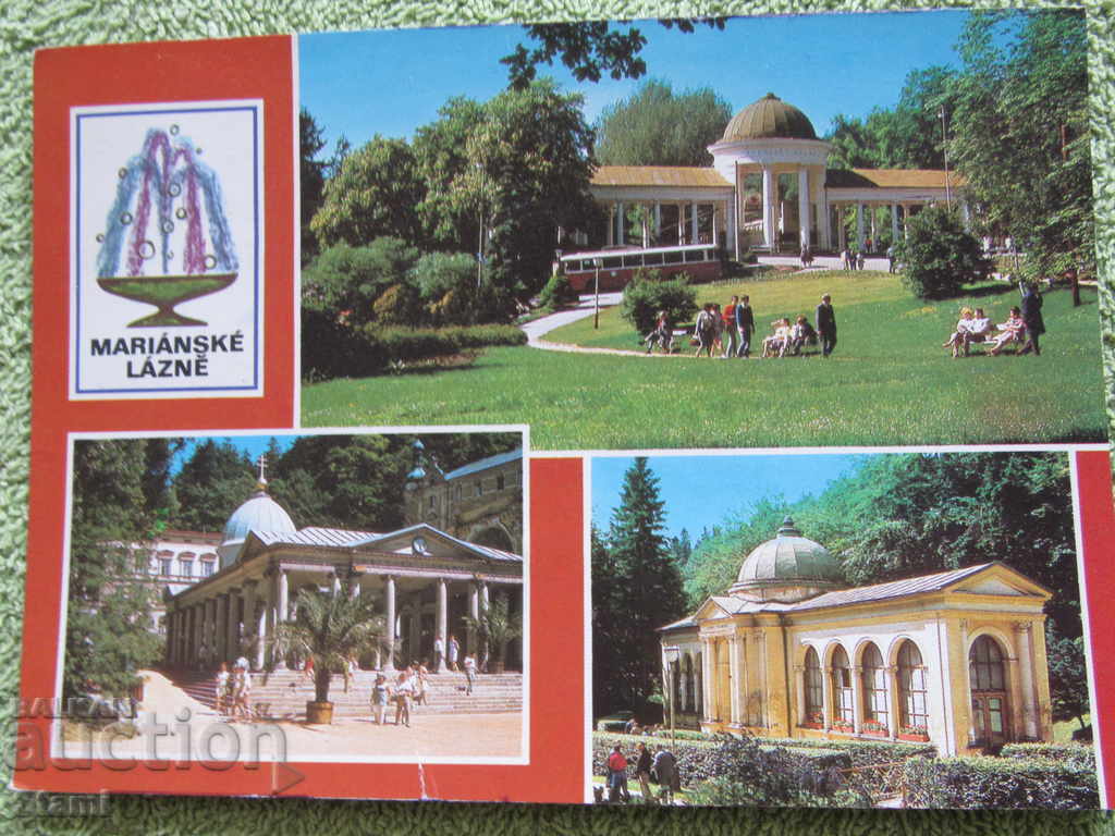 Carte poștală de la Marianske Lazne, Cehia din anii 80 ai secolului XX, nouă
