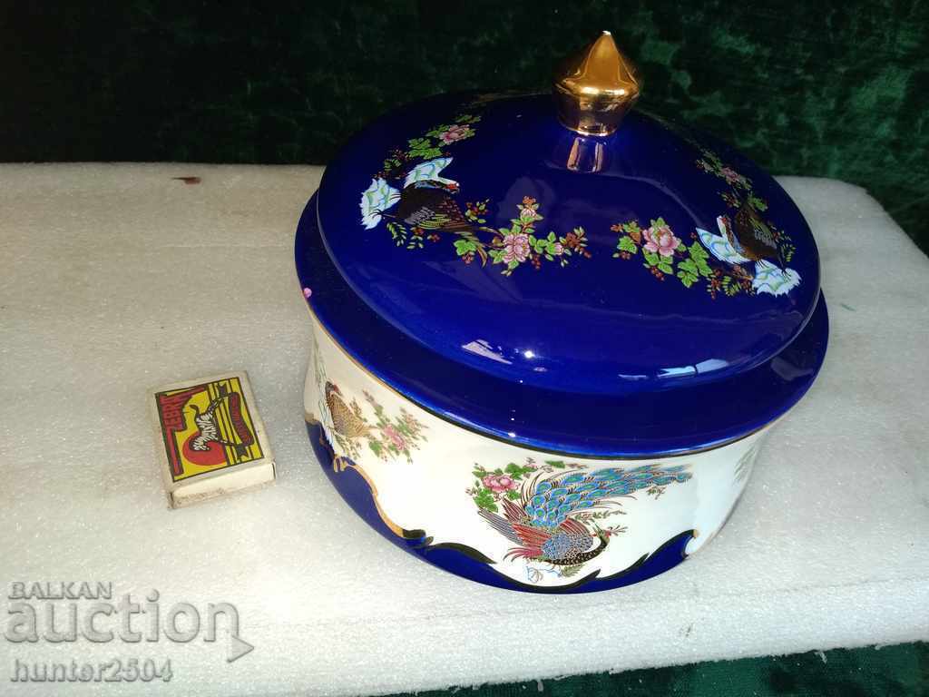 Μπολ με καπάκι 2 μερών, Πορσελάνη "χρυσό24" 3 λίτρα.