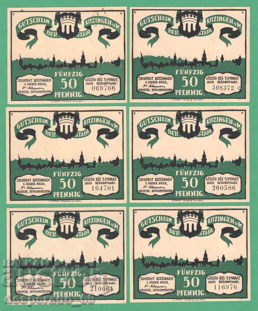(¯` '• .¸NOTGELD (Gr. Kitzingen) 1921 UNC- -6 banknotes ´¯) with price 18.00 BGN | € 9.20 (¯` '• .¸NOTGELD (Gr. Kitzingen) 1921 UNC- -6 banknotes ´¯) with price 18.00 BGN | € 9.20