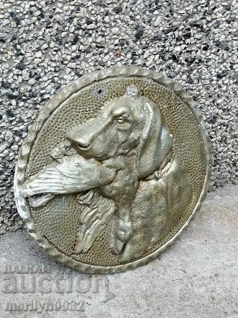 Aluminum panel hunting scene bas-relief applique metal plate - 6