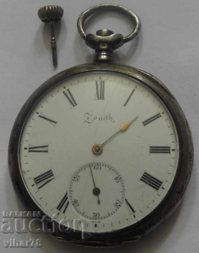сребърен джобен часовник-ZENITH-ЗЕНИТ