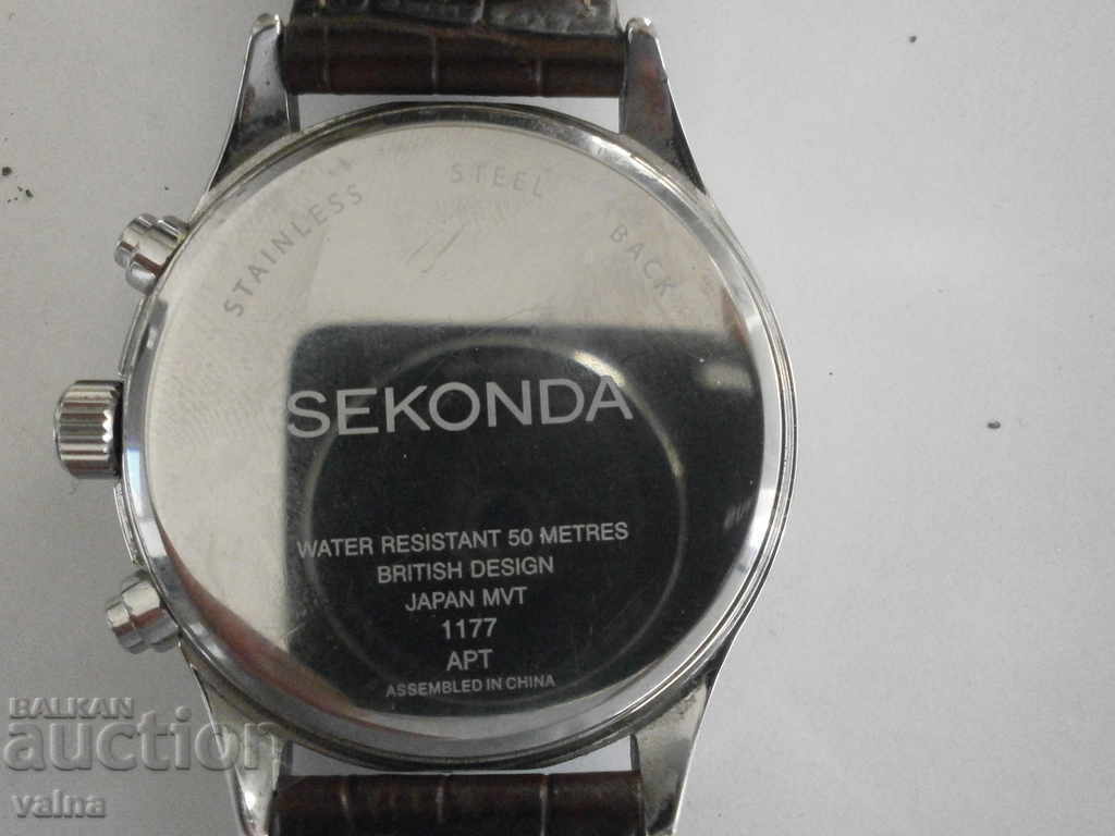 SEKONDA, cuarț, cronograf, design britanic, Japonia mvt 45mm - 6