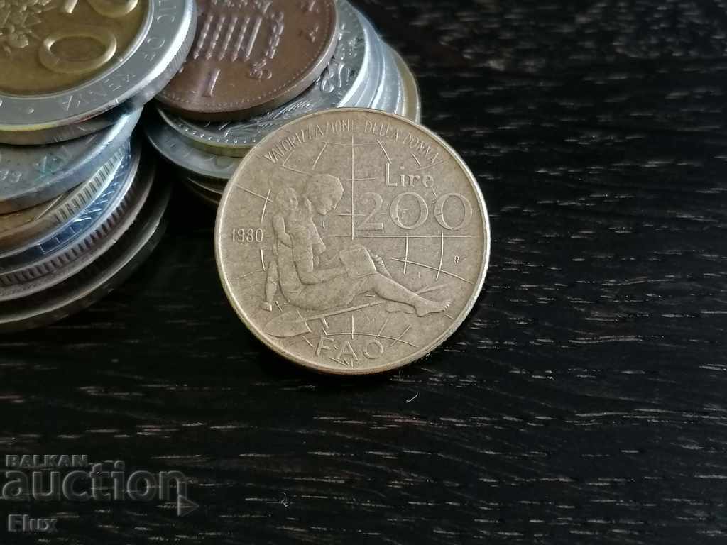 Νόμισμα - Ιταλία - 200 λίβρες (επέτειος) 1980