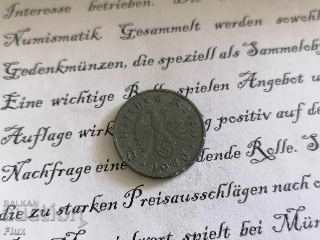 Reich coin - Germany - 10 pfennigs 1940; G series with price 6.00 BGN | € 3.07 Reich coin - Germany - 10 pfennigs 1940; G series with price 6.00 BGN | € 3.07