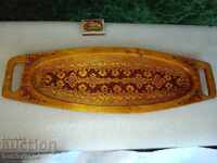 Πιάτο, πυρογραφία, διάσταση 16x41cm.